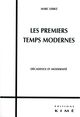 Les Premiers Temps Modernes, Decadence et Modernité (9782841744640-front-cover)