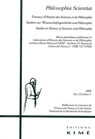 Philosophia scientiae T.13/1 2009 (9782841744909-front-cover)