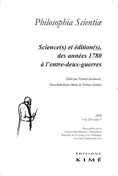 Philosophia scientiae t.22/1 2018, Science et édition (9782841748815-front-cover)