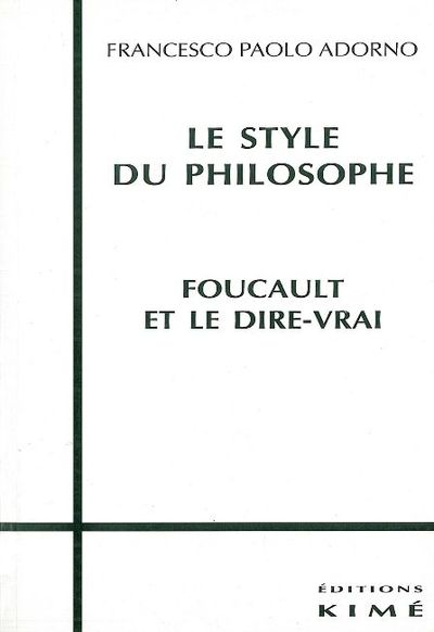 Le Style du Philosophe (9782841740574-front-cover)