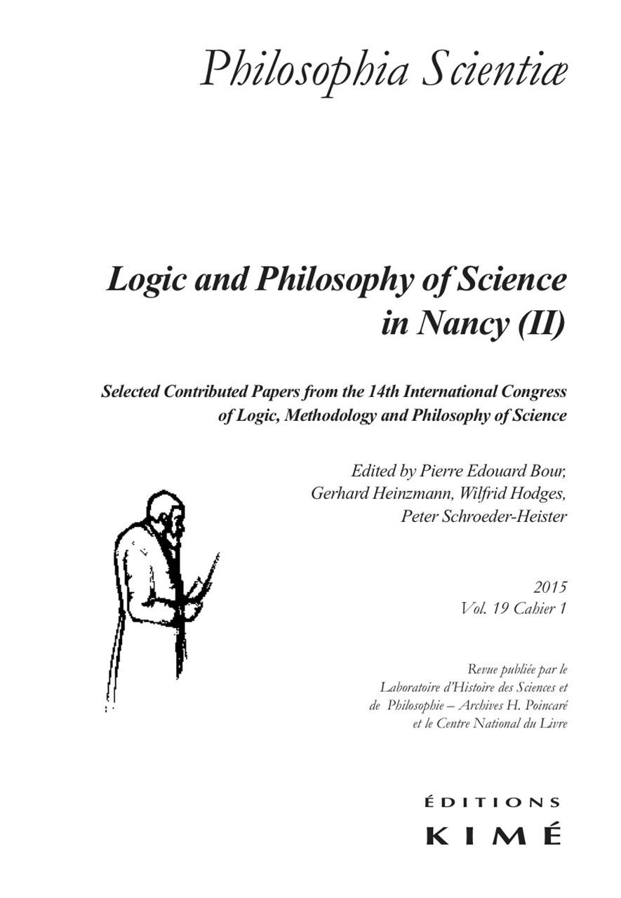 Philosophia Scientiae T. 19 / 1 2015, Methodologie et Philosophie de la Scienc (9782841747078-front-cover)