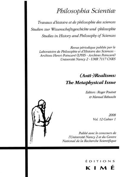 Philosophia Scientiae T. 12 / 1 2008, (Anti-) Réalism (9782841744596-front-cover)