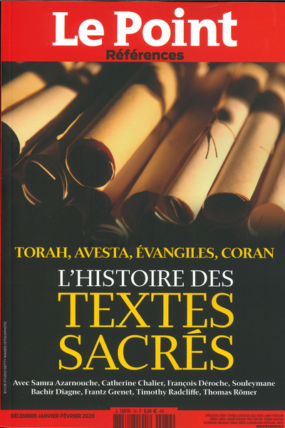 Le Point Références N° 79  Les textes sacrés - décembre 2019 (9782850830112-front-cover)