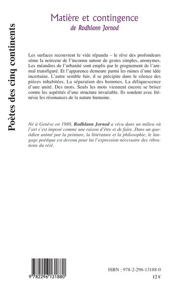 Matière et contingence (9782296131880-back-cover)