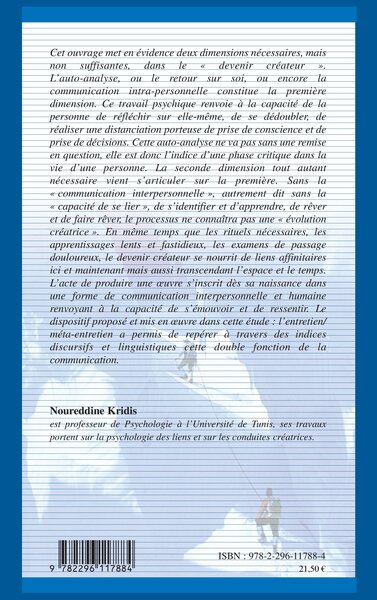 Psychologie de l'artiste créateur (9782296117884-back-cover)