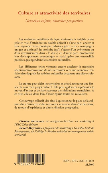 Culture et attractivité des territoires (9782296131460-back-cover)