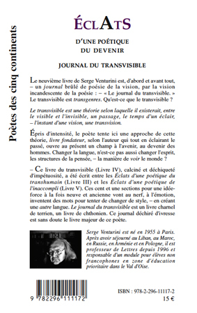 ECLATS d'une poétique du devenir, Journal du transvisible - Livre 4 (2007-2009) (9782296111172-back-cover)