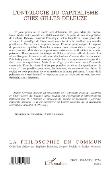 L'ontologie du capitalisme chez Gilles Deleuze (9782296117778-back-cover)