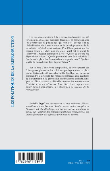 Les politiques de la reproduction, Les politiques d'avortement et de procréation médicalement assistée en France et en Suisse (9782296117891-back-cover)