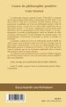 Cours de philosophie positive, (1830) Les préliminaires généraux et la philosophie mathémat (9782296103146-back-cover)