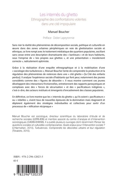 Les internés du ghetto, Ethnographie des confrontations violentes dans une cité impopulaire (9782296120235-back-cover)