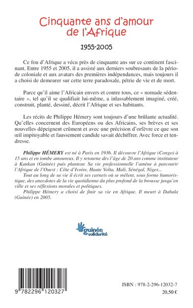 Cinquante ans d'amour de l'Afrique, 1955-2005 (9782296120327-back-cover)