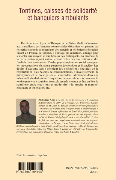 Tontine, caisses de solidarité et banquiers ambulants, Univers des pratiques financières informelles en Afrique et en milieu imm (9782296104105-back-cover)