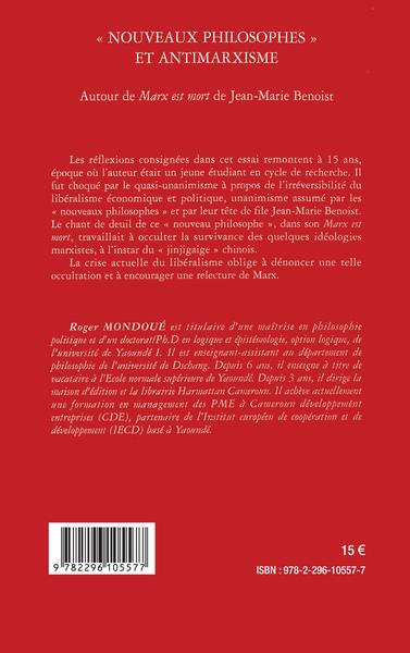 Nouveaux philosophes et antimarxisme, Autour de Marx est mort de Jean-Marie Benoist (9782296105577-back-cover)