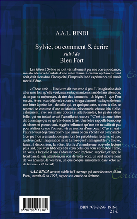 Sylvie, ou comment S. écrire, Suivi de Bleu Fort (9782296119161-front-cover)