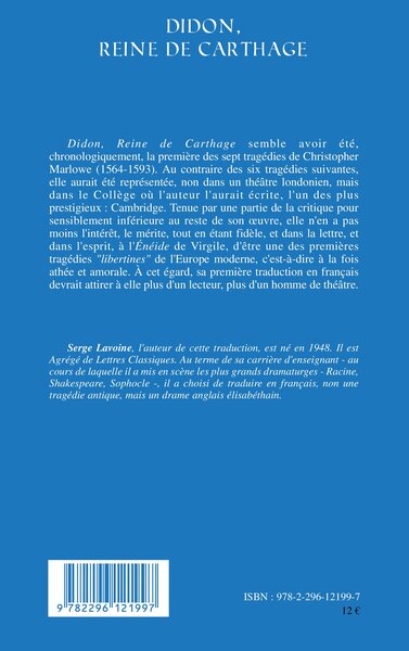 Didon, reine de Carthage (9782296121997-back-cover)