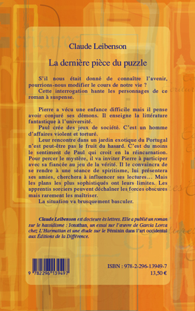 La dernière pièce du puzzle, Roman (9782296139497-back-cover)