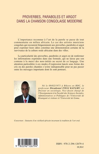 Proverbes, paraboles et argot dans la chanson congolaise moderne (9782296126794-back-cover)