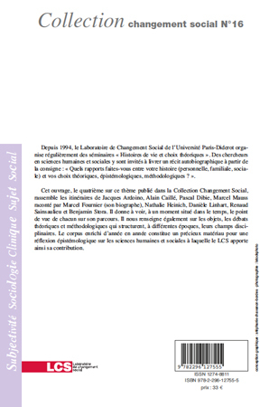 Itinéraires de sociologues (Tome IV), Changement social N° 16 (9782296127555-back-cover)