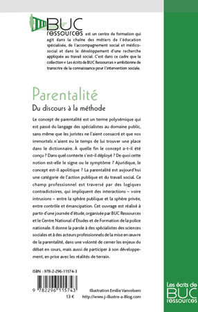 Parentalité, Du discours à la méthode (9782296115743-back-cover)