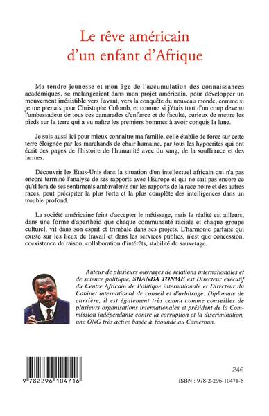 Le rêve américain d'un enfant d'Afrique, Livre II d'une autobiographie en 6 volumes (9782296104716-back-cover)