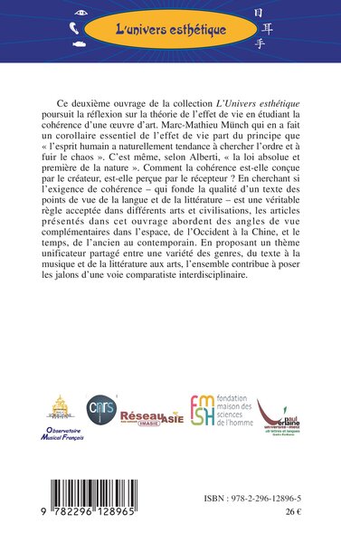 Arts, langues et cohérence (9782296128965-back-cover)