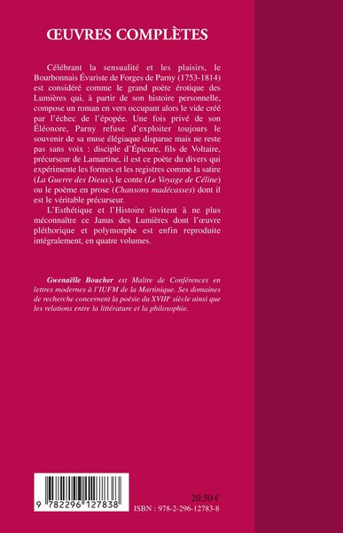 Oeuvres Complètes, Premier volume (9782296127838-back-cover)