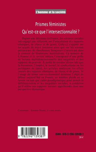 L'Homme et la Société, Prismes féministes, Qu'est-ce que l'intersectionnalité ? (9782296139381-back-cover)