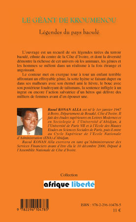Le géant de Kroumenou, Légendes du pays baoulé (9782296104785-back-cover)