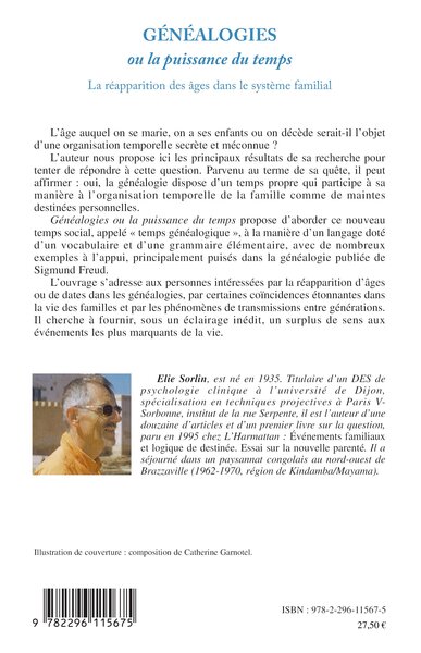 Généalogies, Ou la puissance du temps - La réapparition des âges dans le système familial (9782296115675-back-cover)