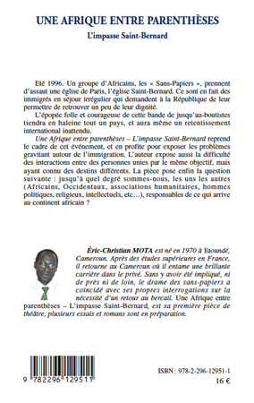 Une Afrique entre parenthèses, L'impasse Saint-Bernard (9782296129511-back-cover)