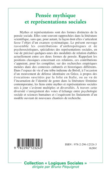 Pensée mythique et représentations sociales (9782296123243-back-cover)