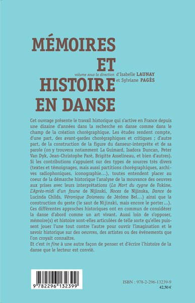 Mémoires et histoire en danse, Mobiles n° 2 (9782296132399-back-cover)