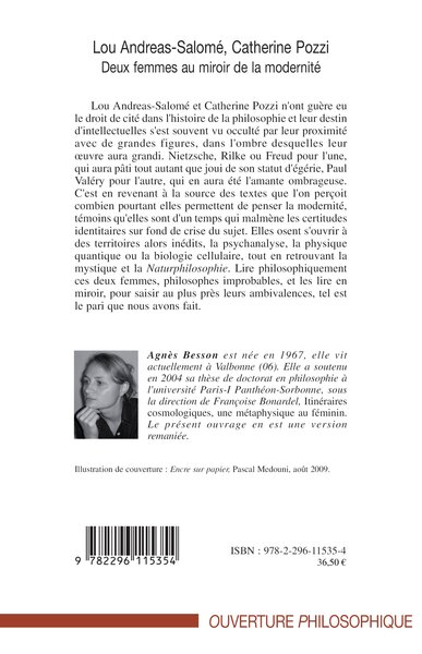 Lou Andreas-Salomé, Catherine Pozzi, Deux femmes au miroir de la modernité (9782296115354-back-cover)