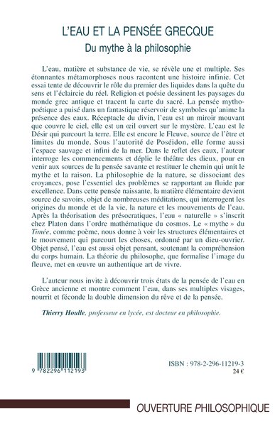 L'eau et la pensée grecque, Du mythe à la philosophie (9782296112193-back-cover)