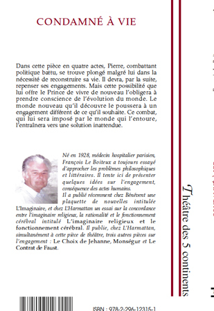 Condamné à vie, Pièce en quatre actes (9782296123151-back-cover)