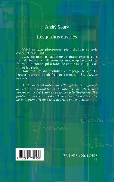 Les jardins envolés, Roman (9782296139558-back-cover)