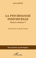 La psychologie individuelle, uvres choisies V (9782296121775-front-cover)