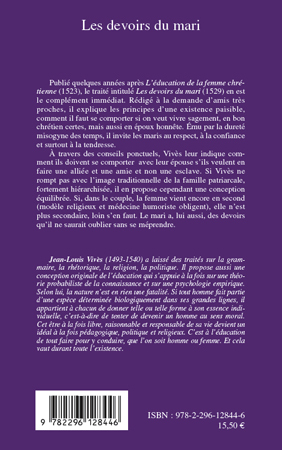 Les devoirs du mari (9782296128446-back-cover)
