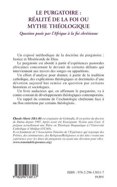 Le purgatoire : réalité de la foi ou mythe théologique, Question posée par l'Afrique à la foi chrétienne (9782296138117-back-cover)