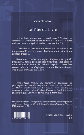 Le Titre du Livre (9782296119079-back-cover)