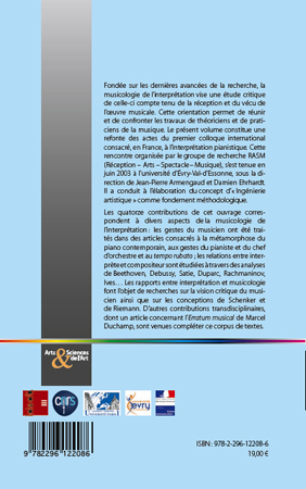 Vers une musicologie de l'interprétation (9782296122086-back-cover)