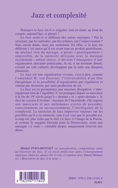 Jazz et complexité, Une compossible histoire du Jazz (9782296111844-back-cover)