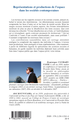 Représentations et productions de l'espace dans les sociétés contemporaines (9782296105416-back-cover)