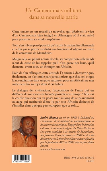 Un Camerounais militant dans sa nouvelle patrie (9782296135536-back-cover)