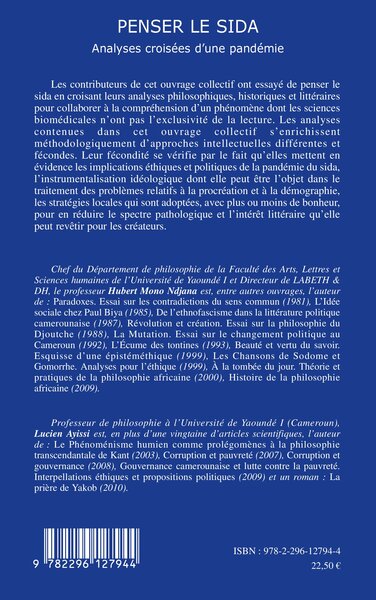 Penser le sida, Analyses croisées d'une pandémie (9782296127944-back-cover)