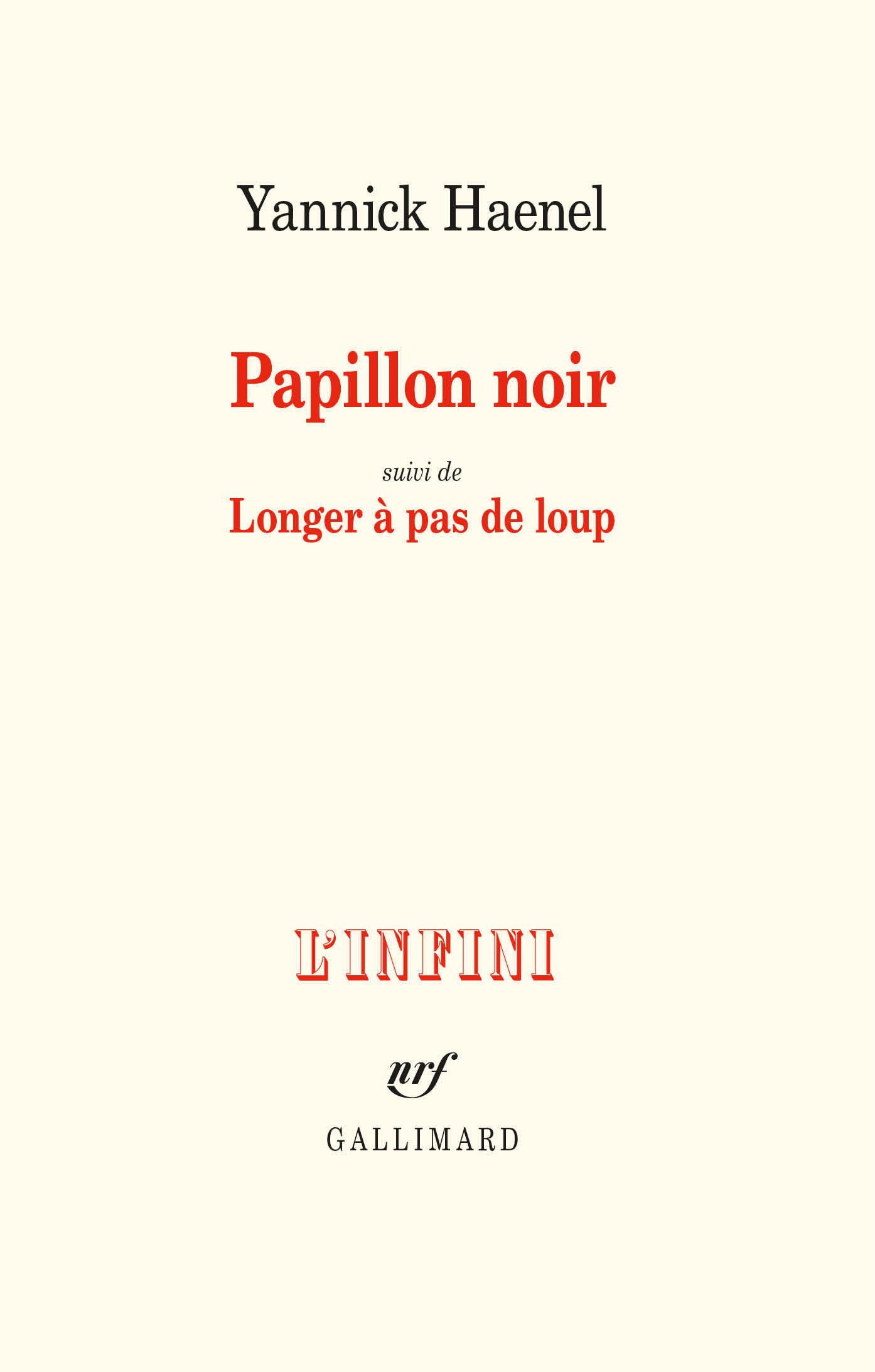 Papillon noir / Longer à pas de loup (9782072898488-front-cover)