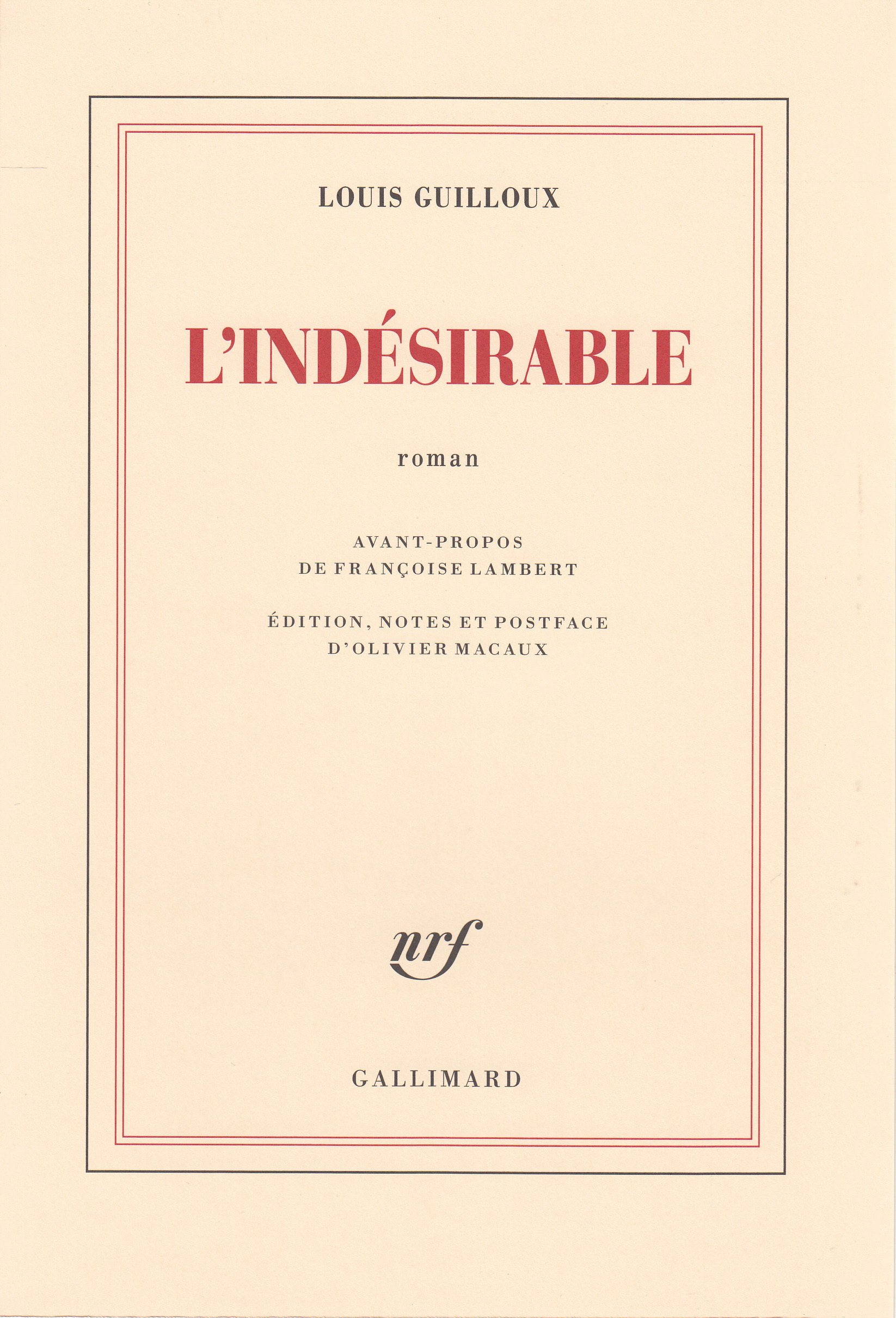 L'Indésirable (9782072837180-front-cover)