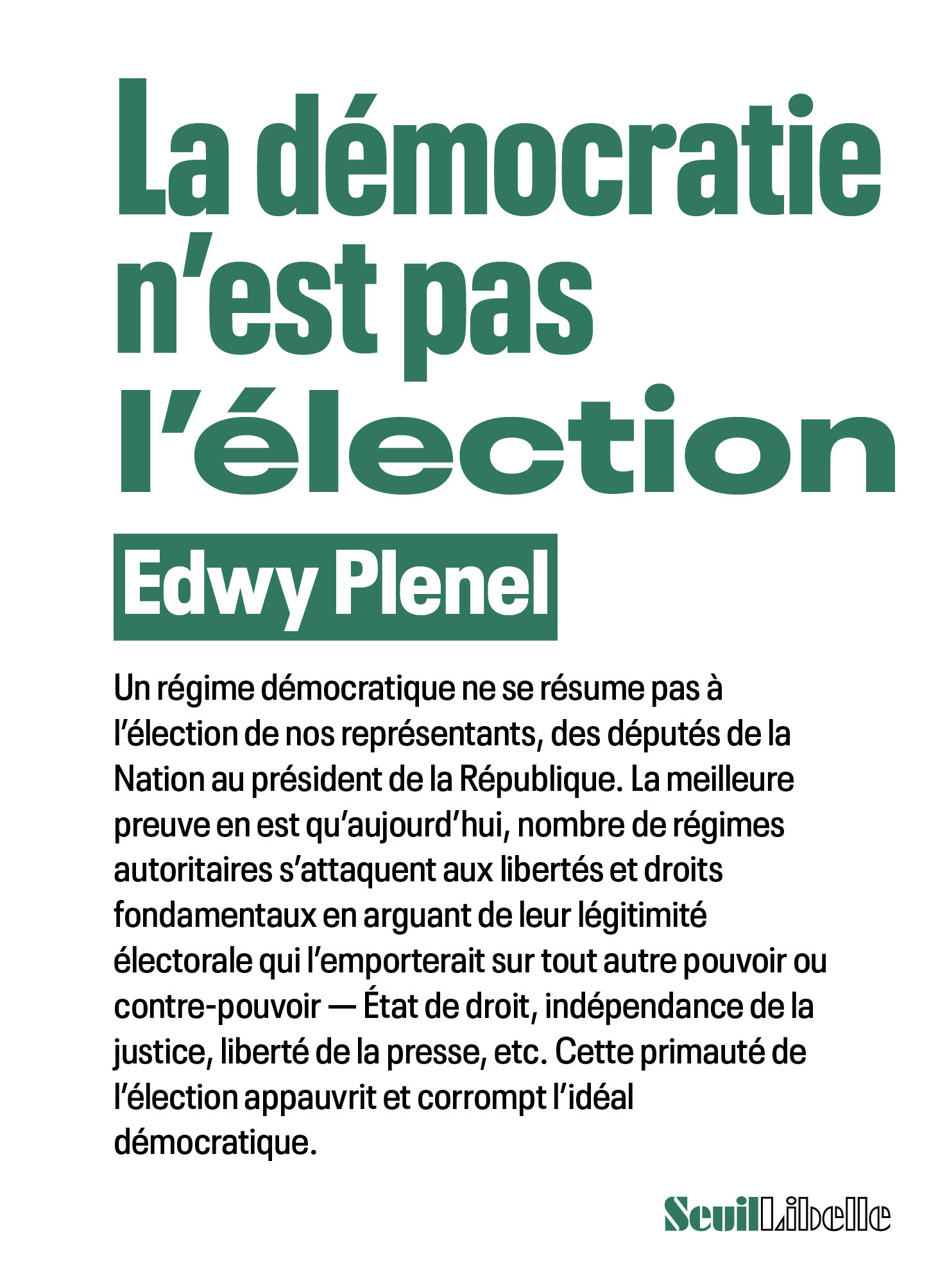 La démocratie n'est pas l'élection (9782021616057-front-cover)