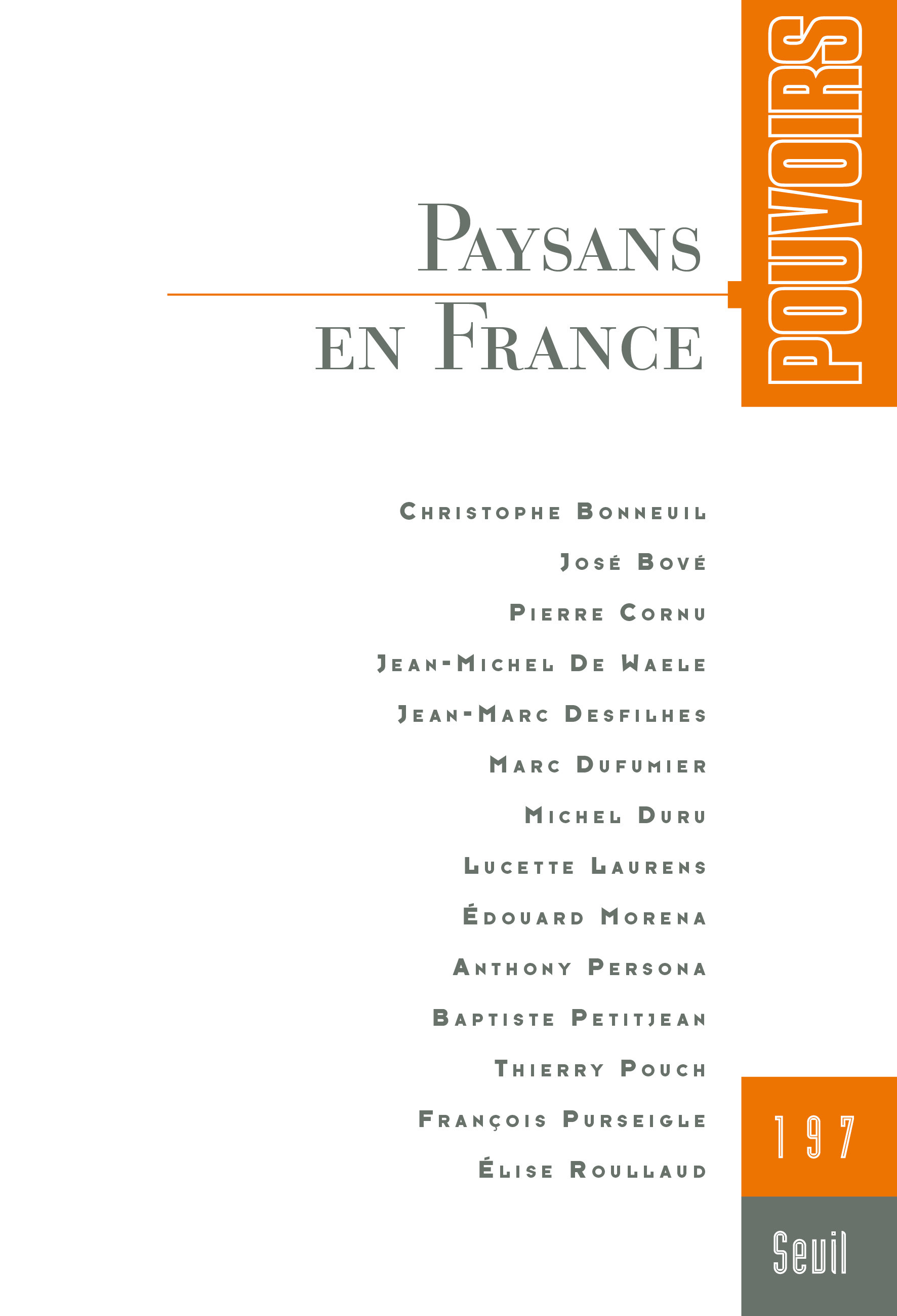 Pouvoirs, n° 197, Paysans en France (9782021616453-front-cover)